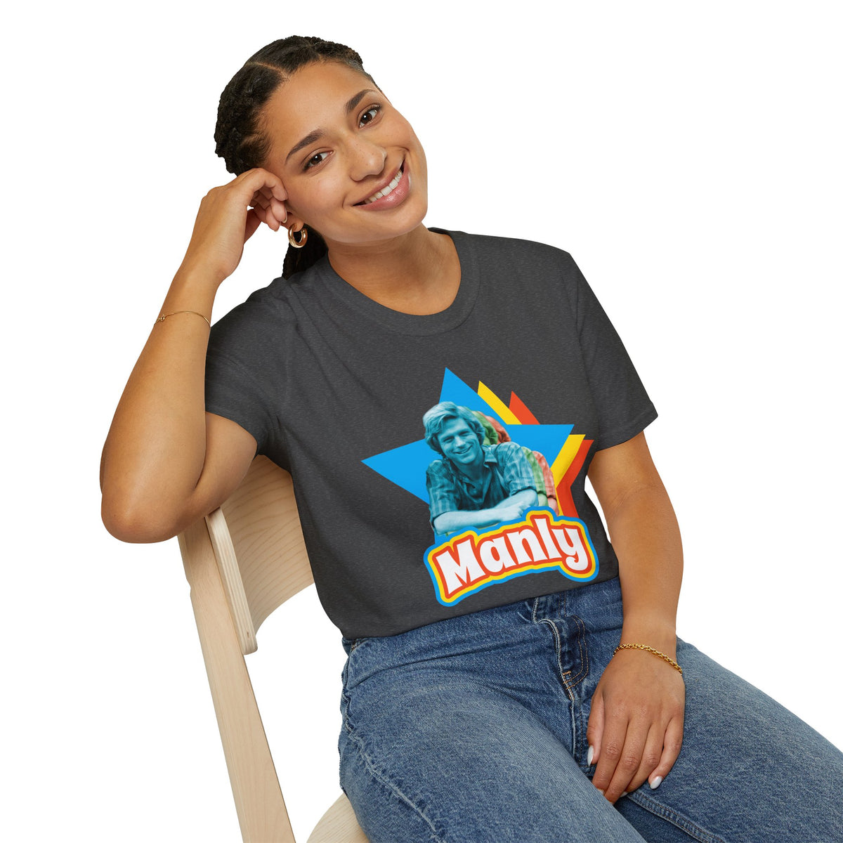 Manly Retro Star Unisex Softstyle T-Shirt Tee