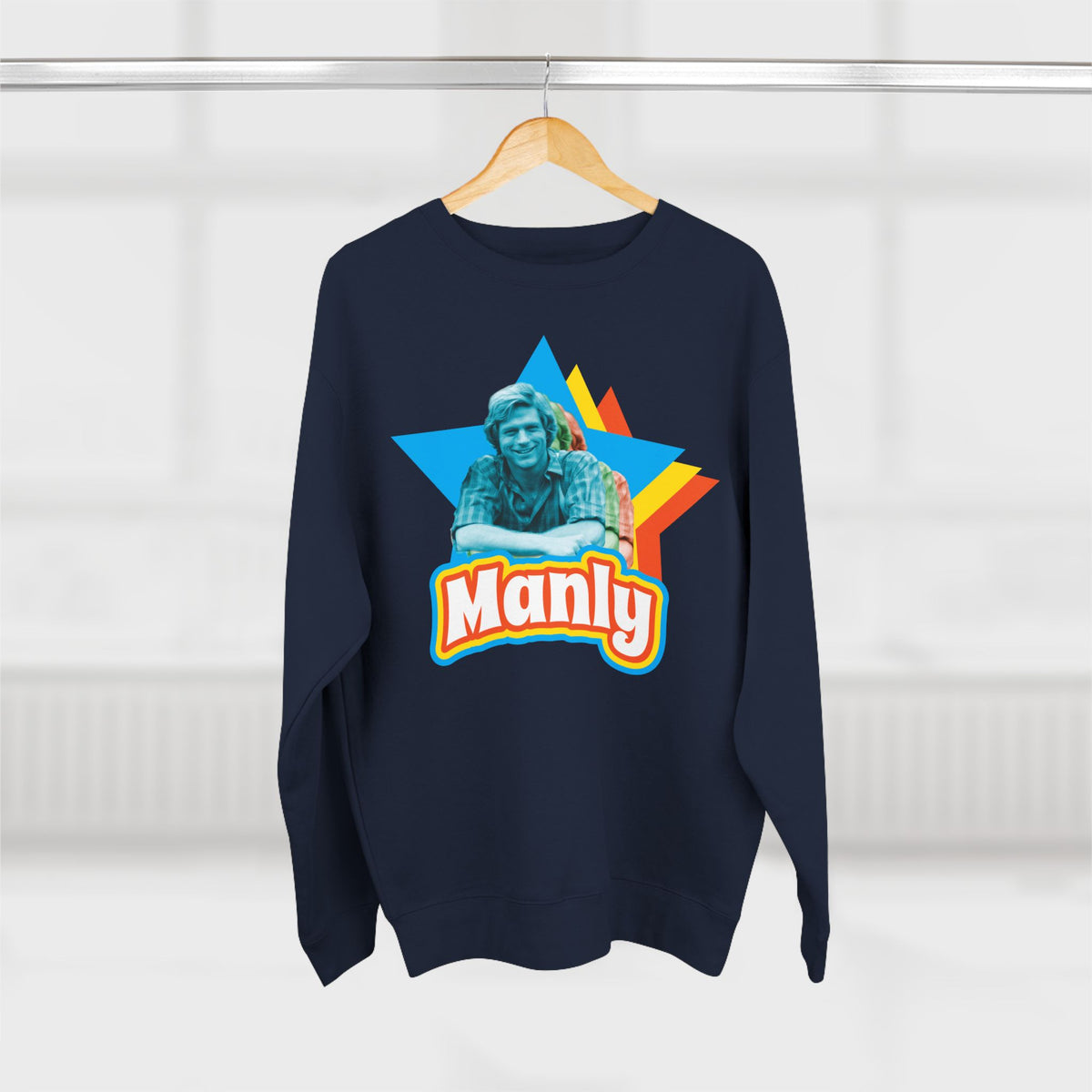 Manly Retro Star Sweatshirt — Graphic Crewneck