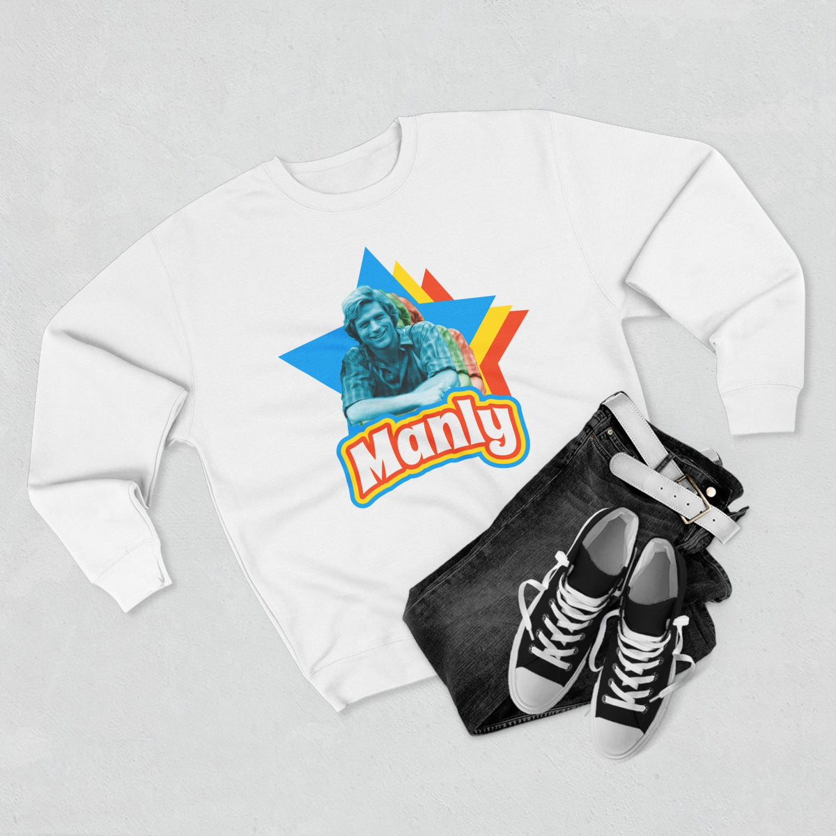 Manly Retro Sweatshirt – Graphic Crewneck