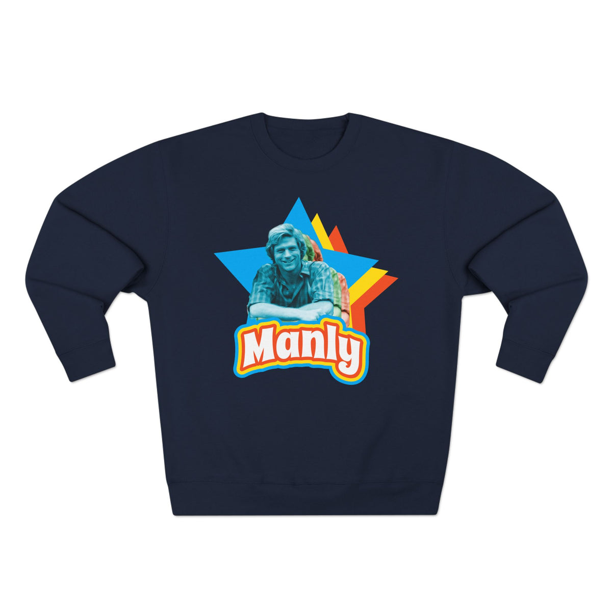 Manly Retro Star Sweatshirt — Graphic Crewneck