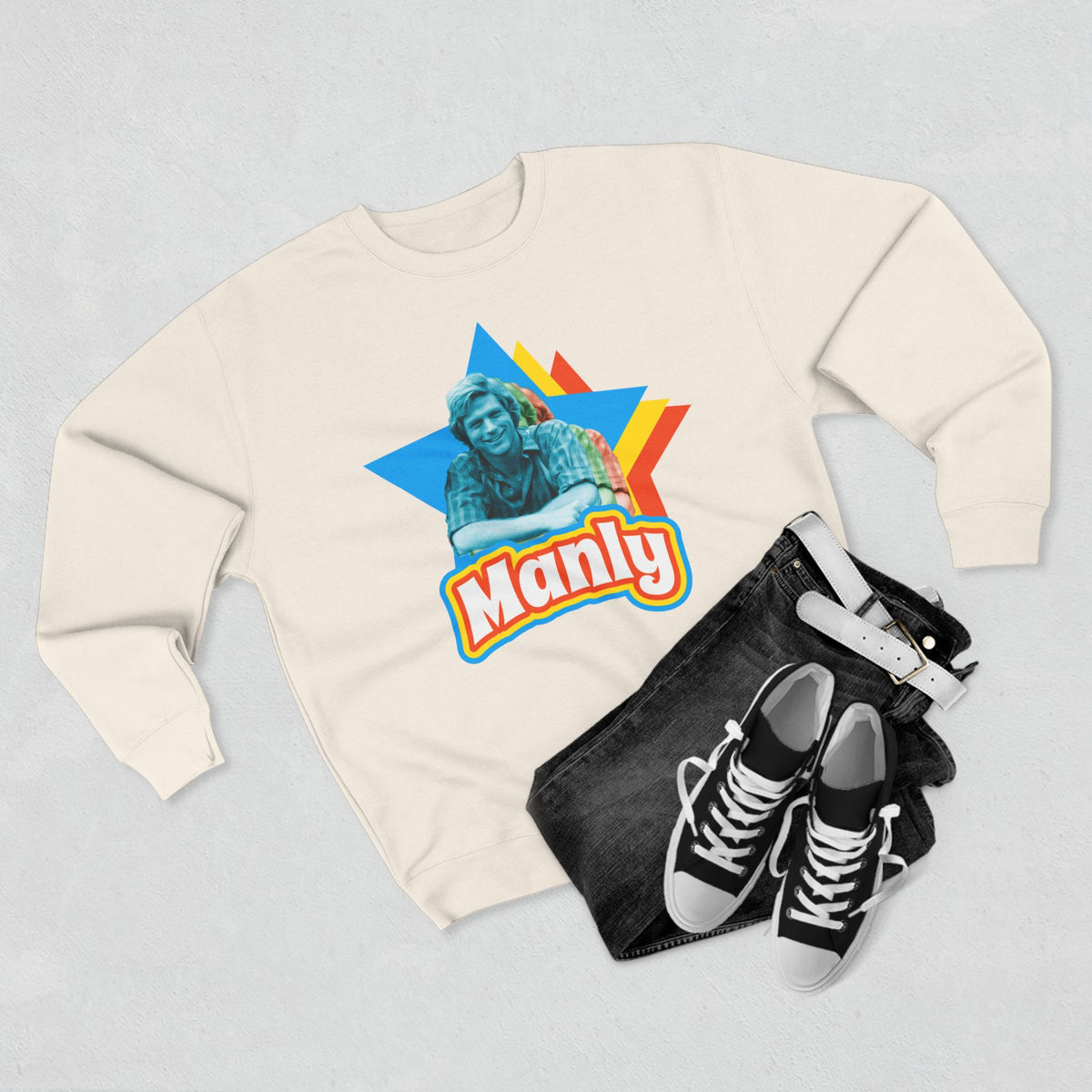 Manly Retro Sweatshirt – Graphic Crewneck