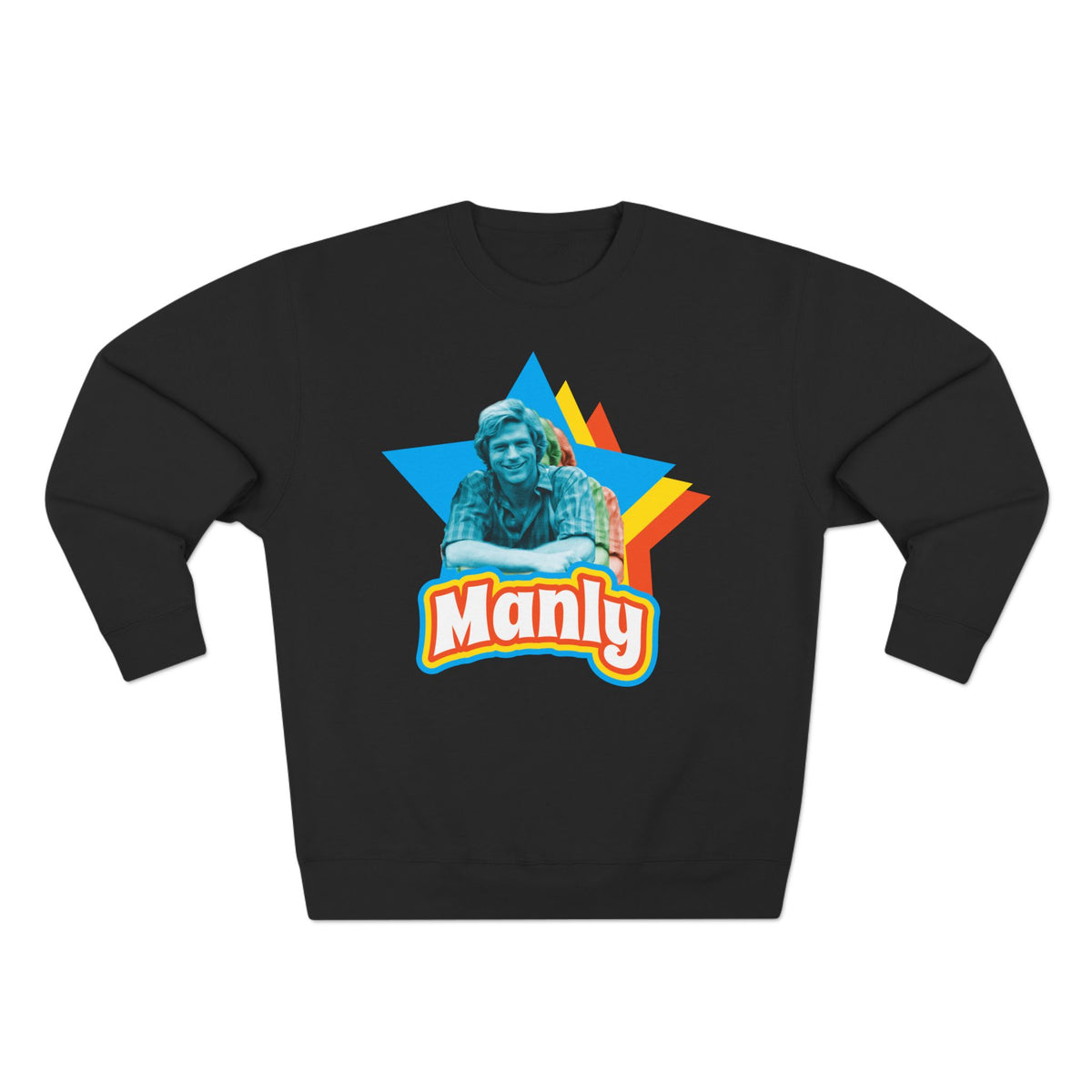 Manly Retro Star Sweatshirt — Graphic Crewneck