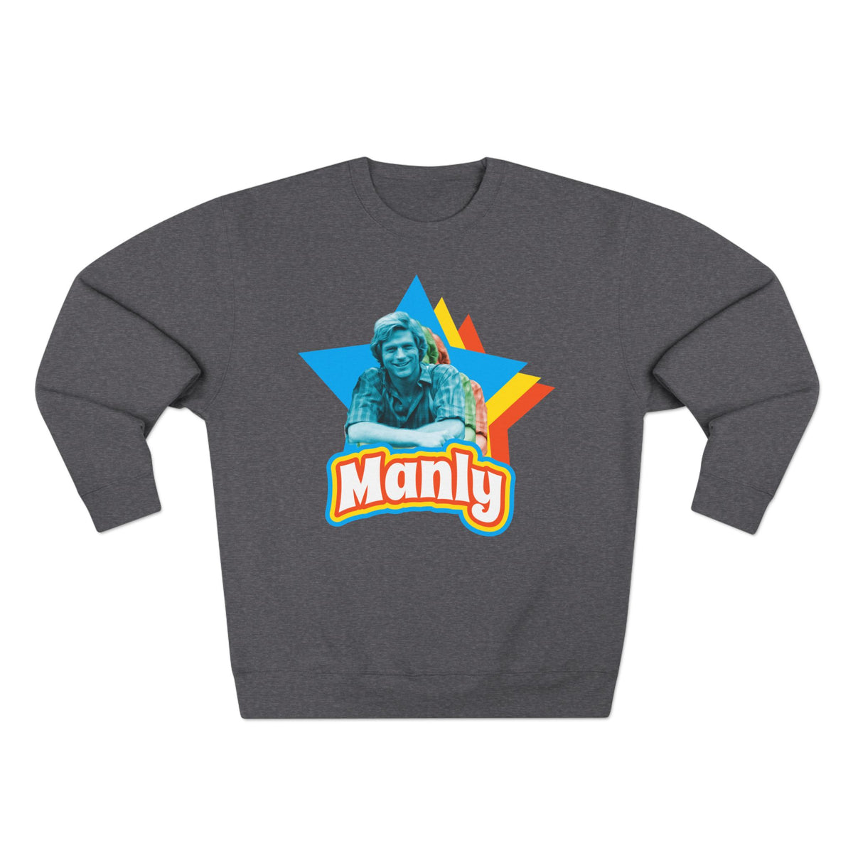 Manly Retro Star Sweatshirt — Graphic Crewneck