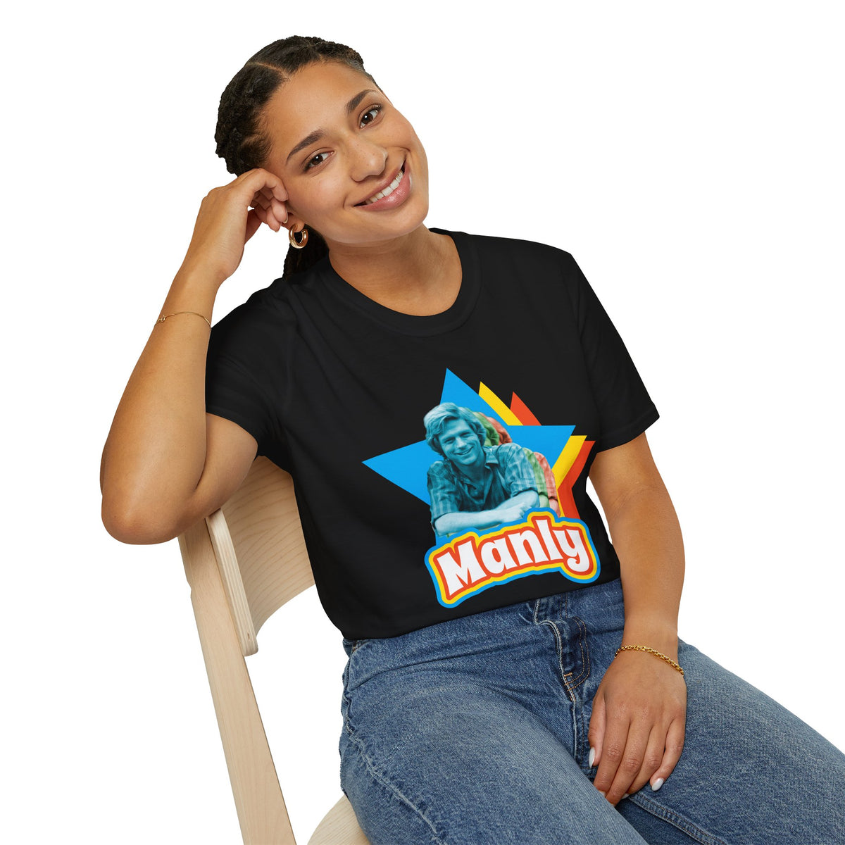 Manly Retro Star Unisex Softstyle T-Shirt Tee