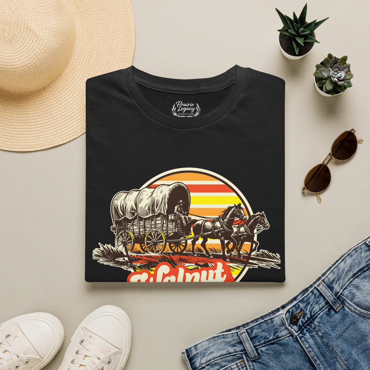 Walnut Grove Covered Wagon Unisex Softstyle T-Shirt Tee