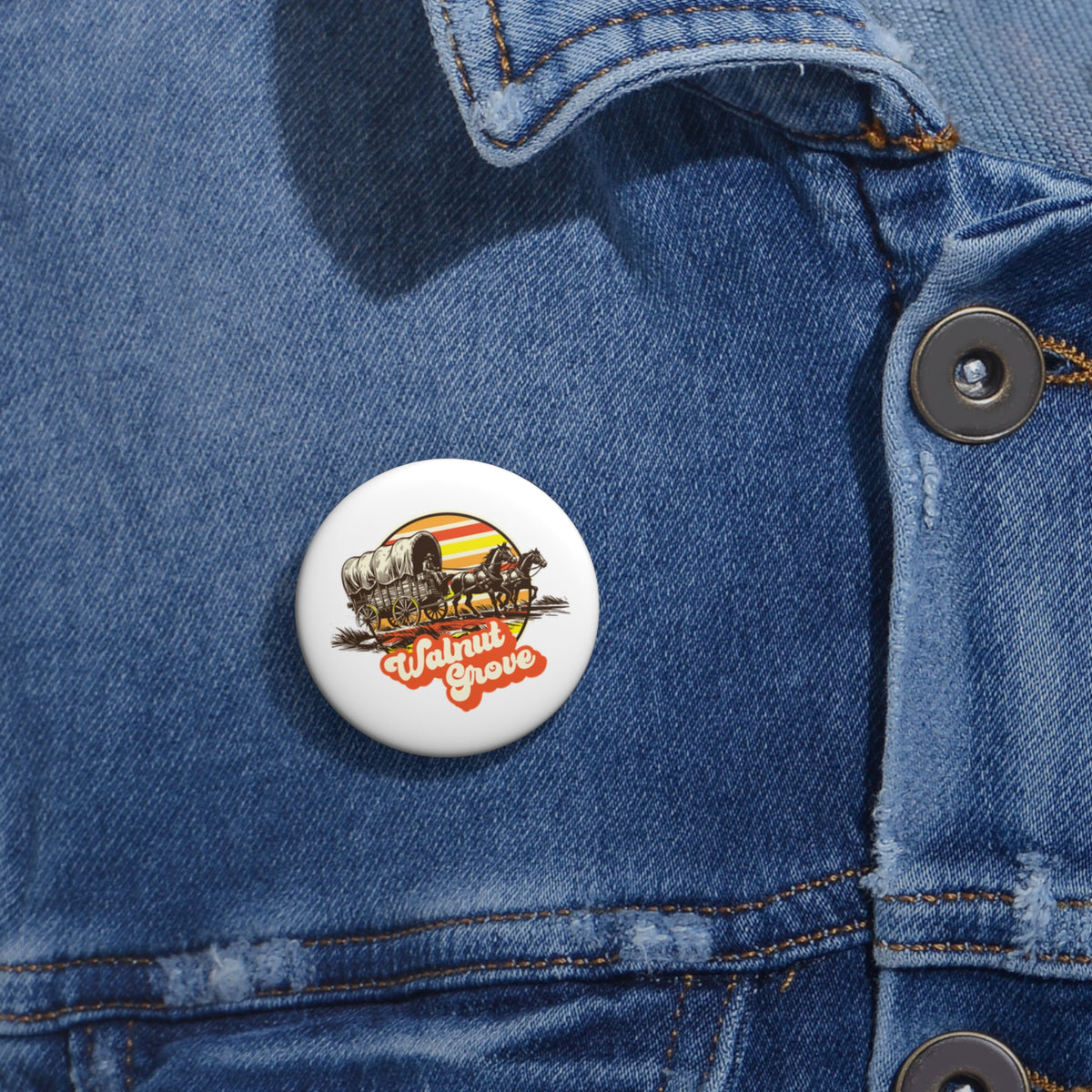 Walnut Grove Covered Wagon Button Pin