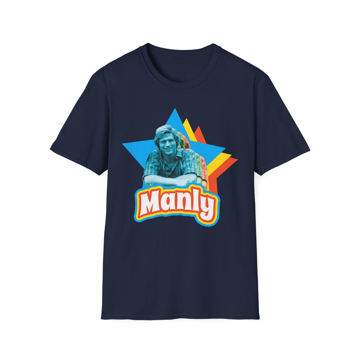Manly Retro Star Unisex Softstyle T-Shirt Tee