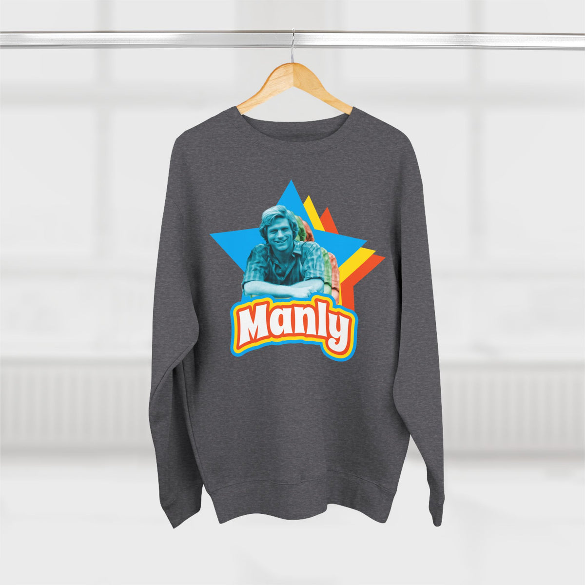 Manly Retro Star Sweatshirt — Graphic Crewneck