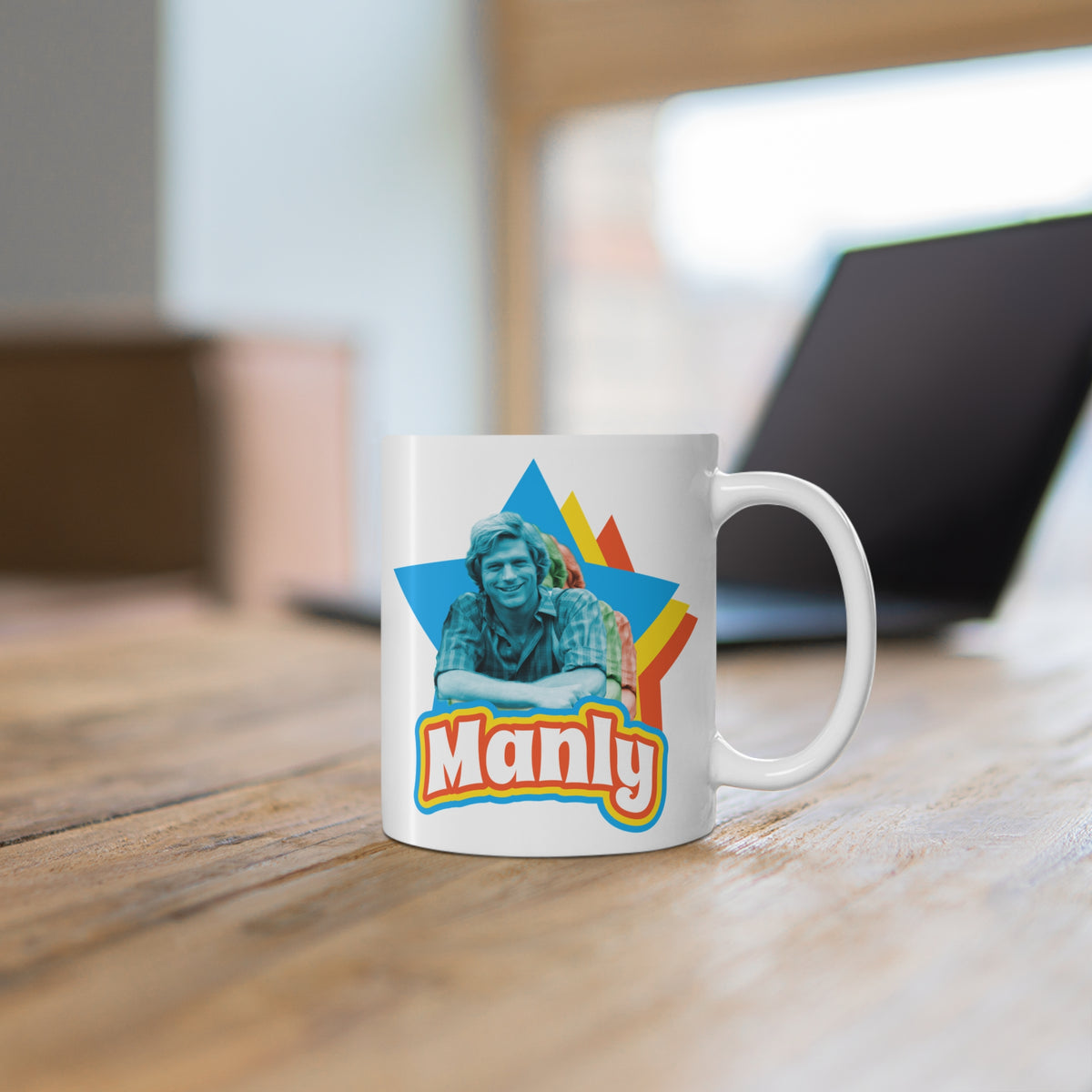 Manly Retro Star Mug - 11oz Ceramic